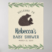 Little Bear Baby 素朴 Showerウェルカムサイン ポスター (正面)