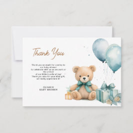 Little bear baby showerサンキューカード サンキューカード