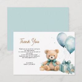 Little bear baby showerサンキューカード サンキューカード