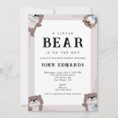Little Bear Baby Shower Invitation Design 招待状 (正面)