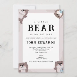 Little Bear Baby Shower Invitation Design 招待状