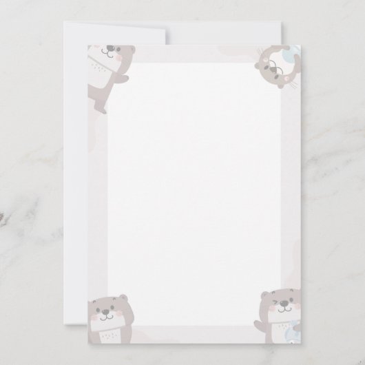 Little Bear Baby Shower Invitation Design 招待状 (裏面)