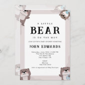 Little Bear Baby Shower Invitation Design 招待状 (正面/裏面)