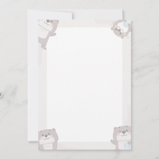 Little Bear Baby Shower Invitation Design 招待状 (裏面)