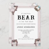Little Bear Baby Shower Invitation Design 招待状 (正面/裏面)