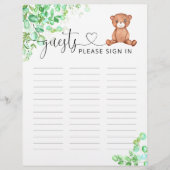 Little bear baby showersゲストのサインイン (正面)