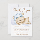 Little bear boy baby showerサンキューカード カード (正面)