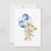 Little bear boy baby showerサンキューカード カード (裏面)