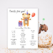 Little Bear First Birthday Milestone Birthday ポスター