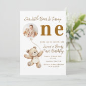 Little Bear First Birthday Photo Party Invitation 招待状 (スタンド正面)