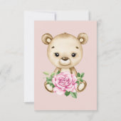 Little bear girl baby showerサンキューカード カード (裏面)