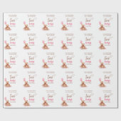 Little Bear Pink Any Age Birthday ラッピングペーパー (フラット)
