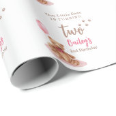 Little Bear Pink Any Age Birthday ラッピングペーパー (ロールコーナー)