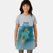 Little Beauty Modern Blue Gold Fractal Art Flower エプロン (インサイチュ)