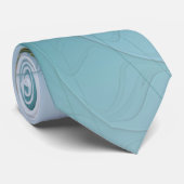 Little Beauty Modern Blue Gold Fractal Art Flower ネクタイ (ロール)