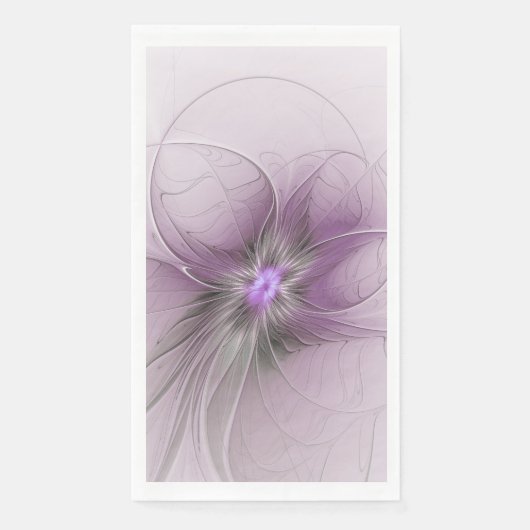 Little Beauty Modern Mauve Gray Fractal Art Flower (正面)