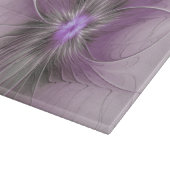 Little Beauty Modern Mauve Gray Fractal Art Flower カッティングボード (角)