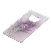 Little Beauty Modern Mauve Gray Fractal Art Flower クレジットカード栓抜き (裏面アングル)