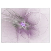 Little Beauty Modern Mauve Gray Fractal Art Flower テーブルクロス (正面(横))