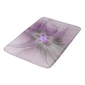 Little Beauty Modern Mauve Gray Fractal Art Flower バスマット (アングル)