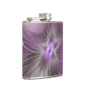 Little Beauty Modern Mauve Gray Fractal Art Flower フラスク (右)