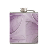 Little Beauty Modern Mauve Gray Fractal Art Flower フラスク (裏面)