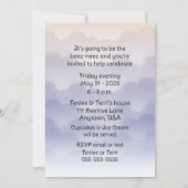 Little Bee Baby Boy First Birthday 招待状 (裏面)