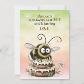 Little Bee Baby Boy First Birthday 招待状 (正面)