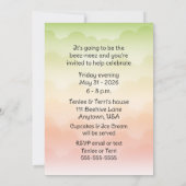 Little Bee Baby Boy First Birthday 招待状 (裏面)