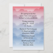 Little Bee Baby Boy First Birthday 招待状 (裏面)