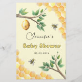 Little Bee Baby Shower Bingoゲーム (裏面)