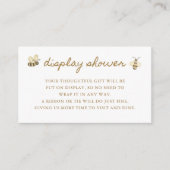 Little Bee Baby Shower Display Shower エンクロージャーカード (正面)