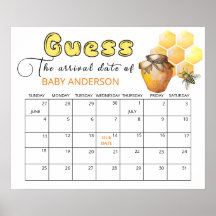 Little Bee Baby Shower Guess Due Date Calendar