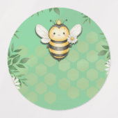 Little bee buzz food drink label stickers ラベル (デザイン1)