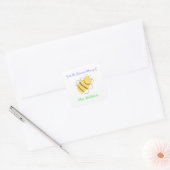 Little bee personalized bookplates for teacher スクエアシール (封筒)