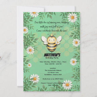 Little Bee's First Buzz:最初の誕生日 招待状