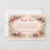 Little Berry Celebration 1st Birthday サンキューカード (正面)