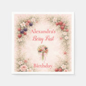 Little Berry Celebration 1st Birthday スタンダードカクテルナプキン (正面)