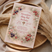 Little Berry Celebration 1st Birthday 招待状