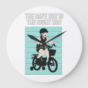 Little Bike Rider – 安全な方法が正しい ラージ壁時計