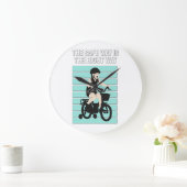 Little Bike Rider – 安全な方法が正しい ラージ壁時計 (ホーム)