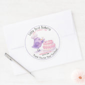 Little Bird Bakery Watercolor ケーキデコレーション ラウンドシール (封筒)