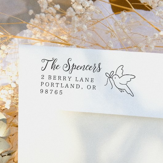 Little Bird Family Name & Return Address セルフインキングスタンプ