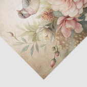 Little Bird Perched on Pretty Floral Bouquet 薄葉紙 (詳細)