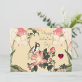 LITTLE BIRD,PINK ROSES,LOTUS FLOWER Valentine Day シーズンカード (スタンド正面)