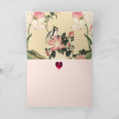 LITTLE BIRD,PINK ROSES,LOTUS FLOWER Valentine Day シーズンカード (内部)