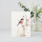 LITTLE BIRD WATERCOLOR PAINTING ポストカード (スタンド正面)
