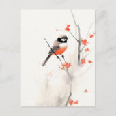 LITTLE BIRD WATERCOLOR PAINTING ポストカード (正面)