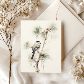 LITTLE BIRD WATERCOLOR PAINTING ポストカード