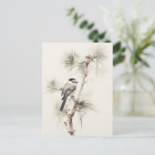 LITTLE BIRD WATERCOLOR PAINTING ポストカード (スタンド正面)